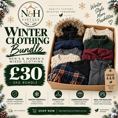 5kg Winter Clothing Bundle | Grade A & B | UK Wholesale