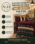 5KG Winter Women's Dresses Bundle – Grade A+ | Wholesale Clothing – £35