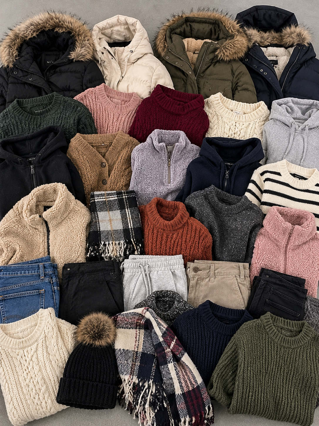 5kg Winter Clothing Bundle | Grade A & B Wholesale Clothes