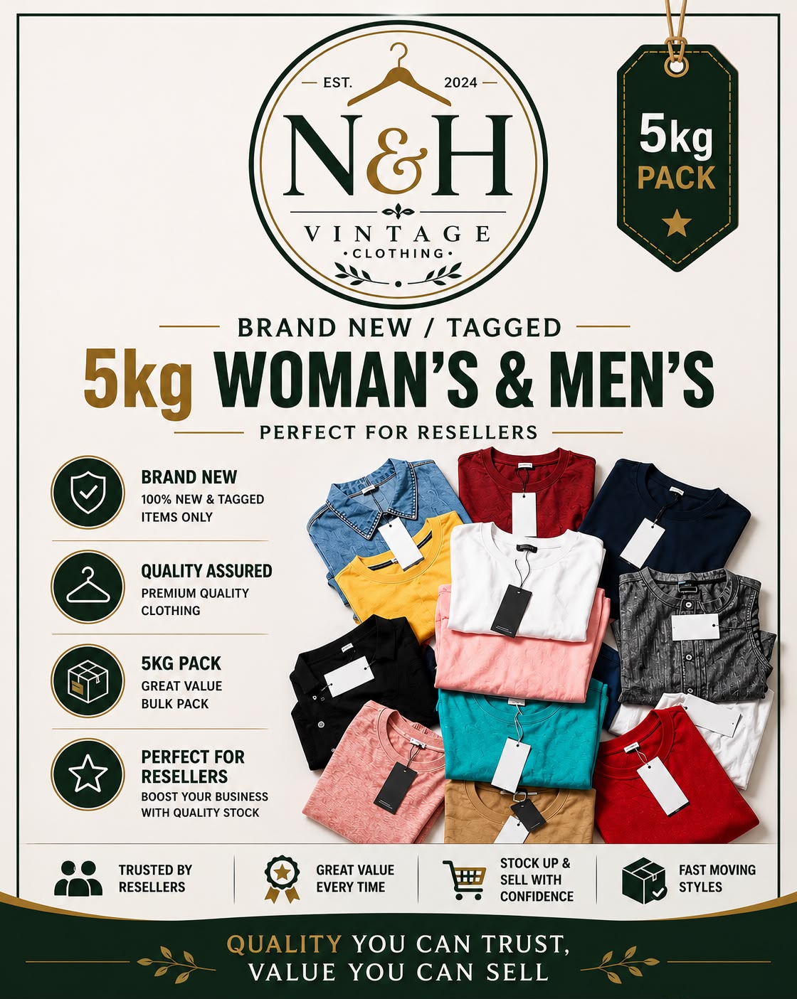 New With Tags Clothing Wholesale 5kg Bundle | Mixed Brands Men's & Women's Clothing