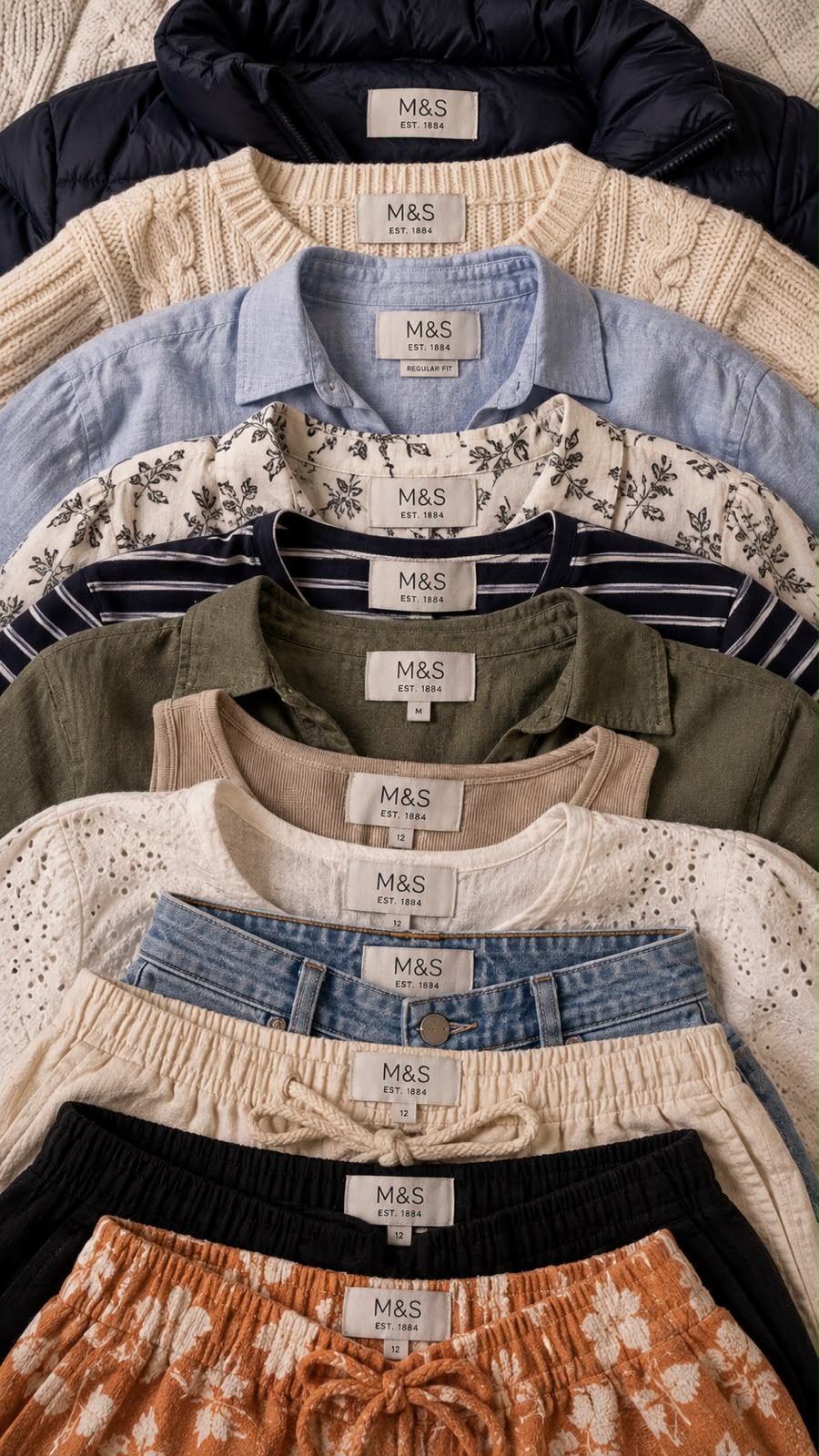 M&S 5kg Grade A+ wholesale clothing bundle with knitwear, tops and trousers